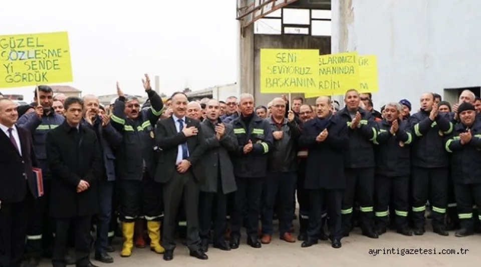 Başkan, Saygılı işçileri sevindirdi 