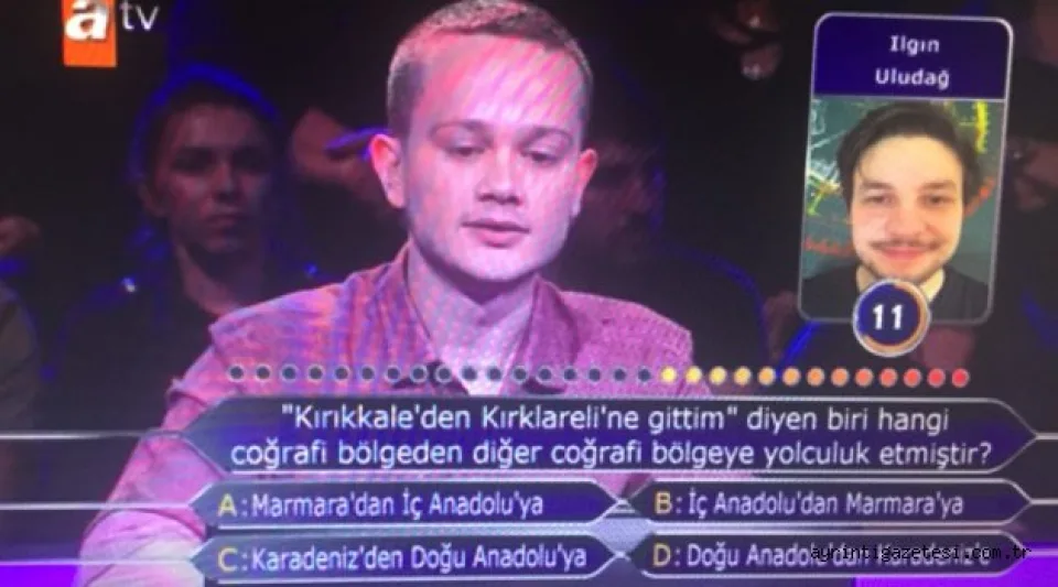 KİM MİLYONER OLMAK İSTER DE KIRIKKALE SORUSU