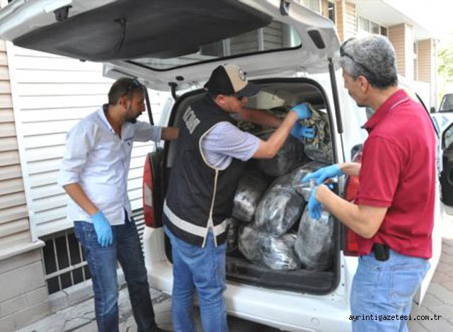 130 kilogram esrar ele geçirildi