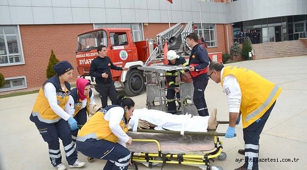 İtfaiye ekipleri PMYO’da tatbikat gerçekleştirdi