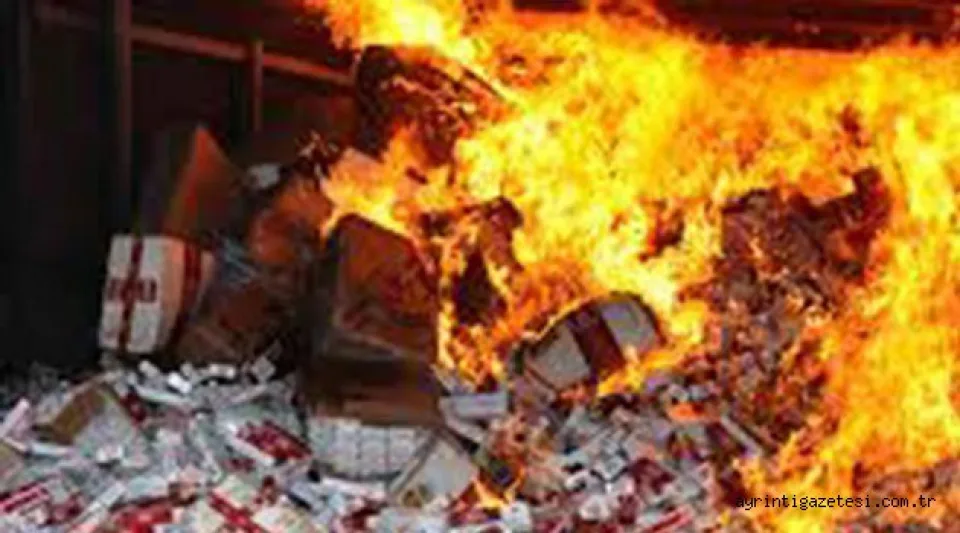 150 Bin Paket Sigara İmha Edildi