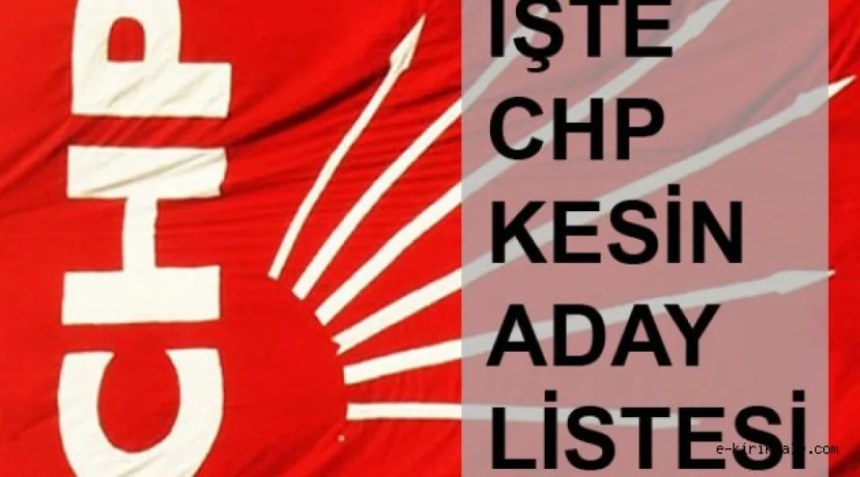 İşte CHP Kesin Aday Listesi