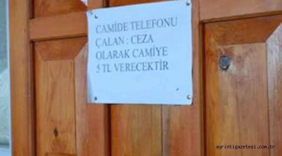 Camii’de çalan telefona 5 TL ceza